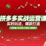 拼多多2025最新实战运营秘籍：爆款打造+黑科技改销量+AB单狂飙 日销百万直播玩法大公开