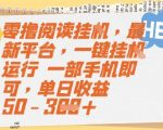 零撸阅读挂机赚钱神器 2025最新全自动躺赚平台 单日收益50-300元实测教程 手机轻松日赚三位数