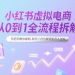 小红书虚拟电商暴利掘金术：0基础7天速成指南，30天稳赚1W+的终极秘籍