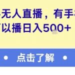 快手无人直播赚钱秘籍：一部手机轻松日赚500+，新手必看暴利玩法