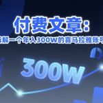 年入300W的喜马拉雅账号拆解：揭秘付费文章背后的暴利玩法