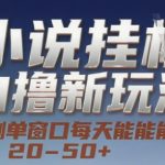 小说赚钱新玩法：单窗口日赚50+实操教程，矩阵批量操作轻松月入过万