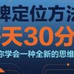 30天速成品牌定位大师！每天30分钟颠覆你的商业思维
