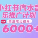 小红书爆赚攻略！0粉丝无门槛接单 汽水音乐推广单篇笔记狂赚6000+ 新手必看