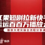 快手短剧搬运暴利玩法！红果短剧拉新日赚1000+的百万播放实操秘籍大公开