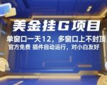 美金挂机项目日赚千元秘诀！官方免费插件全自动运行，小白轻松上手无门槛暴富攻略