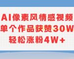 爆款AI像素风情感视频秘诀！30W点赞+4W涨粉实战教程，新手3天速成