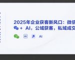 2025年企业爆发式增长秘籍：微信+AI双引擎驱动，公域精准获客私域高效成交