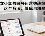 小红书爆单秘籍：3天见效的暴力推文运营法，新手日赚1000+实战攻略