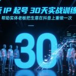 30天引爆抖音流量！实体老板IP起号实战营，手把手教你月销百万秘籍