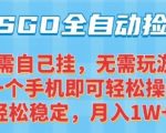 CSGO自动捡漏暴利项目！手机零门槛操作日赚500+ 新手3天速成秘籍大公开