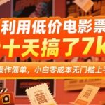 10天狂赚7K+！揭秘零成本电影票赚钱秘诀，小白轻松月入过万