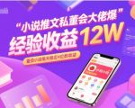 小说推文暴利秘籍：私董会大佬亲授12W爆单技巧，番茄小说日赚4000+实战攻略