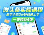 微头条实操速成指南：新手小白2分钟轻松上手，日赚400+秘籍大公开