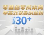 零基础创业粉暴增秘籍：一天狂吸30+精准客户，零成本高效引流全攻略
