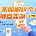 零门槛暴利首码项目！实测单号日赚500+，1小时上手躺赚攻略，小白秒变赚钱达人【2025最新】