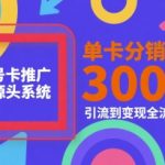 号卡推广暴利赚钱系统 单卡分销躺赚3倍收益 引流变现全流程实战秘籍大公开