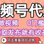 视频号代发日赚1000+！0基础手机操作，无剪辑零粉丝要求，任务无限当日提现【限时领取通道】