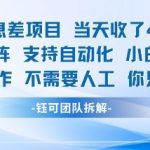 蓝海信息差暴利项目：AI全自动日赚2000+，矩阵批量操作，新手零基础当天见效！