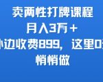 两性暴利项目！轻松月入3W+，全网爆款收费899课程，限时0元免费领取，偷偷赚疯！