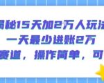 优化后的标题： 15天狂吸2W粉！日入2万+的冷门暴利赛道揭秘，简单上手可无限复制，新手躺赚攻略！