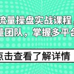 2024年线上流量操盘专家课程：构建高效流量团队与多平台流量攻略