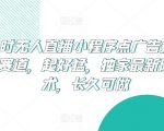 24小时无人直播小程序广告收益攻略，独家防封技术，长久稳定收入【暴利揭秘】