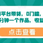 探索最新蓝海平台带货秘籍：无门槛操作，小白快速赚钱，每2分钟一个高收益作品【内幕揭秘】