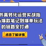 【小红书转化之王】高转化运营实战手册！从爆款笔记到爆单策略，一站式掌握流量变现的终极链路！
