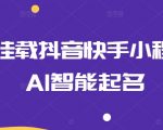 【0粉丝抖音快手小程序挂载】AI智能起名攻略！轻松上手，无门槛操作，利用AI技术智能命名，开启你的短视频变现之旅！