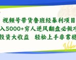【视频号带货鲁班经暴利项目】穷人逆风翻盘必做！0投资大收益，轻松上手，非常稳定。揭秘视频号带货的赚钱秘诀，让你实现财务自由！