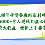 【视频号带货鲁班经暴利项目】穷人逆风翻盘必做！0投资大收益，轻松上手，非常稳定。揭秘视频号带货的赚钱秘诀，让你实现财务自由！