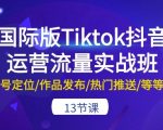 【国际版TIKTOK抖音运营流量实战班】13节精华课程！全面涵盖账号定位、作品发布、热门推送等关键环节，手把手教你打造爆款内容，实现国际抖音流量快速增长！