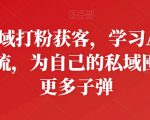 【私域打粉获客与AD投流秘籍】囤积更多子弹！学习高效AD投流策略，为自己的私域快速积累大量精准粉丝，实现私域流量最大化，提升转化率！