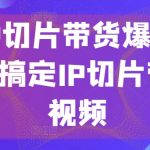 【明星IP切片带货爆单营】0基础搞定IP切片带货短视频！学习如何利用明星IP影响力，制作切片带货短视频，实现爆单销售，轻松开启短视频电商赚钱之旅！