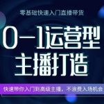 【0-1运营型主播打造】快速入门高级主播，抓住入场机会！全面解析运营型主播的必备技能，从零基础到专业水平，手把手教你成为直播界的新星，实现流量与收益的双重增长！