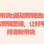 短视频带货小白变高手！快速掌握热门剪辑技巧，助力视频疯传涨粉盈利！