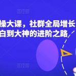 社群操盘手实操大课：小白快速进化为成交高手，掌握社群全局增长策略