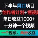 2024年下半年最火项目：视频号创作者计划+视频带货，双重收益秘诀大公开，10分钟视频赚翻天