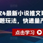 2024年小说推广新策略：利用今日话题实现快速内容制作与传播