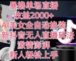 抖音全新AI无人直播攻略：美女机器人自动换装，激情无限！新手快速上手，一场直播轻松赚取2000+【独家揭秘】