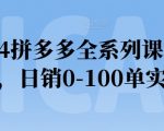 2024拼多多全系列课程实操，从0到100单实战攻略【独家秘籍】