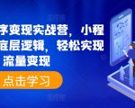 抖音小程序变现实战营：掌握小程序变现底层逻辑，轻松实现流量变现，快速增加收入！