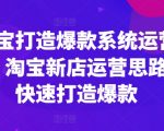 淘宝新店运营必看：独家爆款系统运营课，揭秘快速打造爆款秘诀，让你店铺销量飙升！