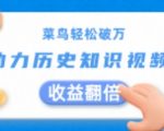 AI助力菜鸟轻松破万：AI赋能历史知识视频创作，收益翻倍【揭秘】