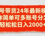 视频号带货2024年新玩法，简单操作多账号推广，日入2000元不是梦