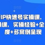 直播带货IP快速号实操课：全套干货运营实操课，实操经验+全方位多角度+多案例呈现