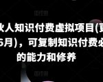 IP合伙人2024年最新知识付费虚拟项目：掌握复制知识付费的关键能力和高级修养