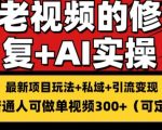掌握视频修复技术轻松搬砖引流，稳定收益300+，持续变现策略大揭秘