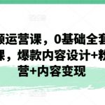 短视频运营课：从0基础到全套运营实操，掌握爆款内容设计、粉丝运营和内容变现